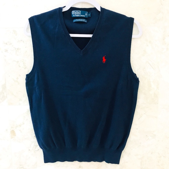 Polo Ralph Lauren Other - POLO Ralph Lauren {S} Navy Blue Vest Pima Cotton Italian Yarn Pony Logo